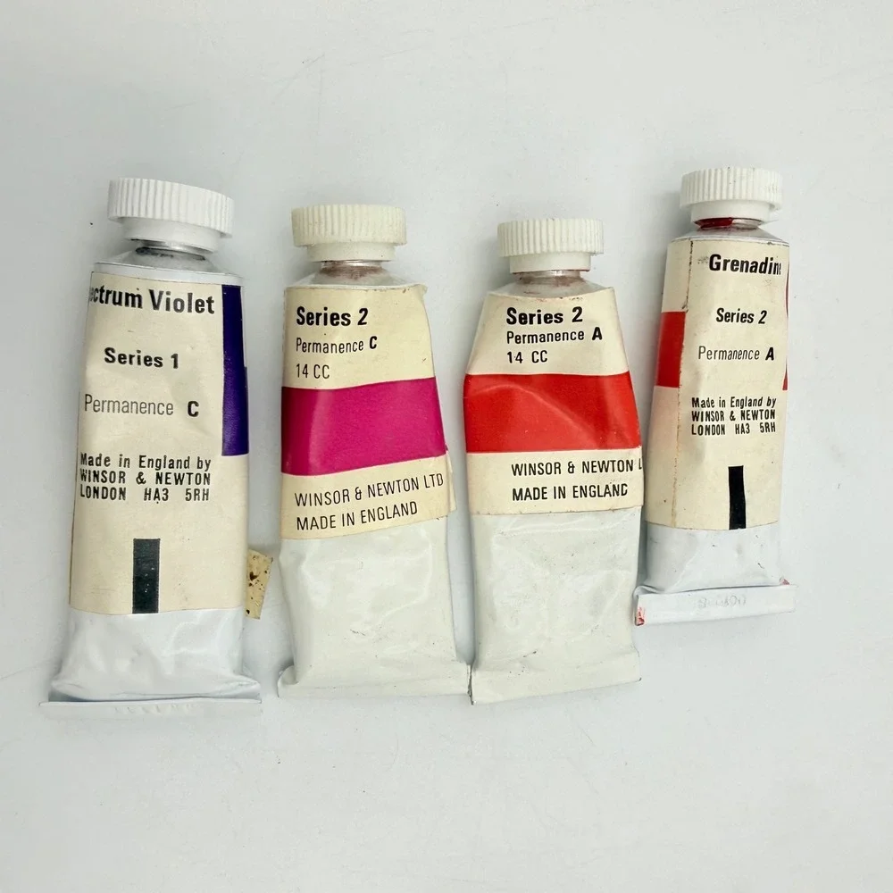 Winsor & Newton Designers Gouache 14ml Set 4 Tubes Violet Rose Scarlet Grenadine